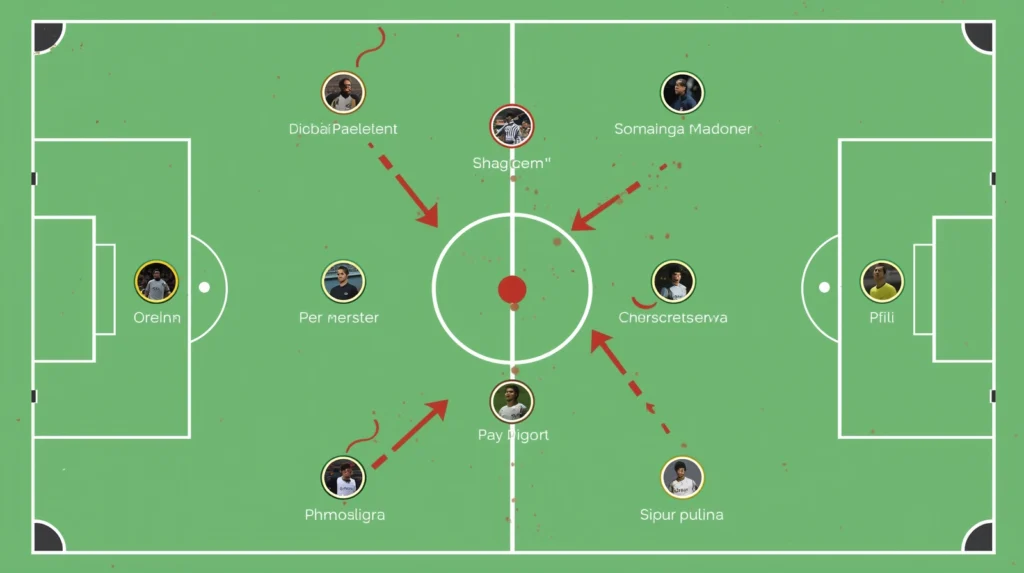 Tactical diagram of Argentina's 3-5-2 formation from the 1986 World Cup.
