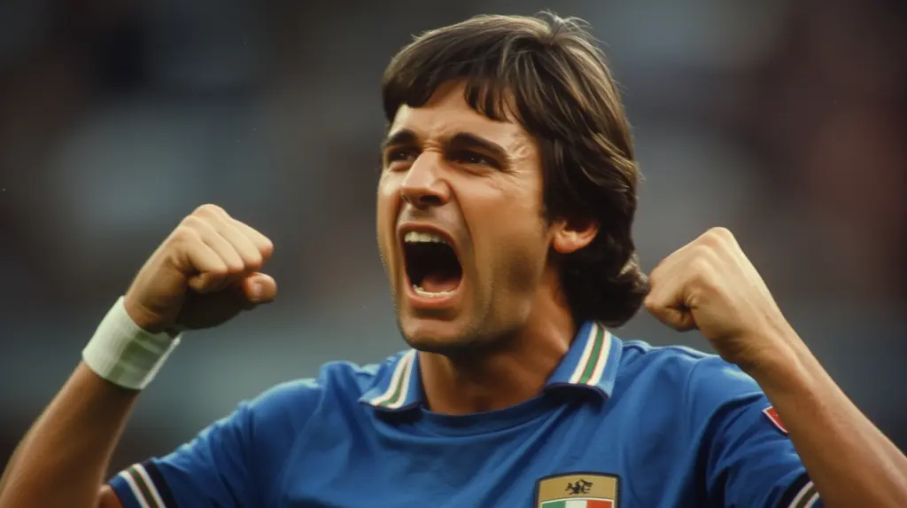 Marco Tardelli's emotional scream after scoring for Italy in the 1982 World Cup Final.
