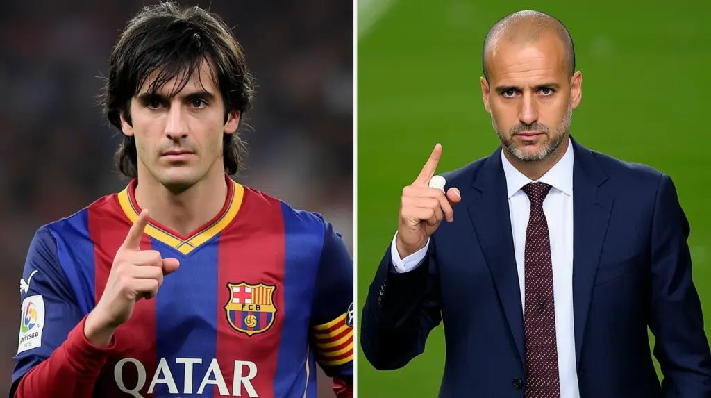 Johan Cruyff and Pep Guardiola illustrating the legacy of Total Football tactics.